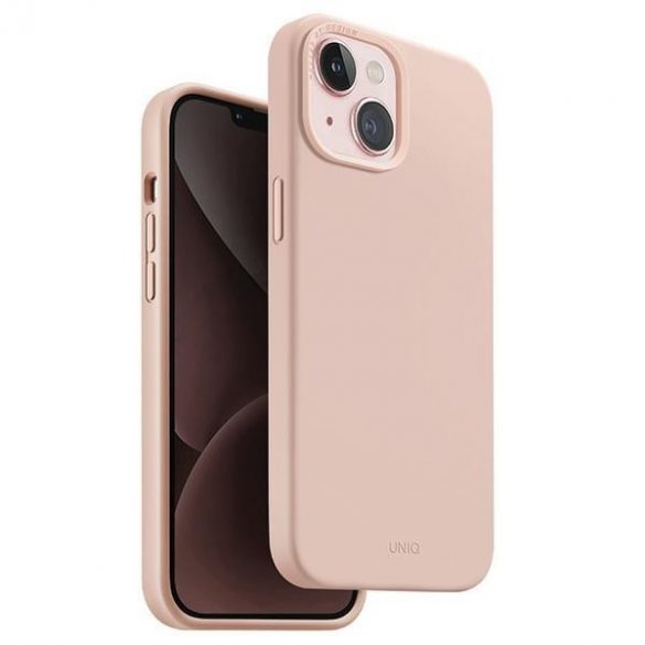 UNIQ și Lino Hue iPhone 15 / 14 / 13 6.1" Magclick Încărcare rożowy/roz blush