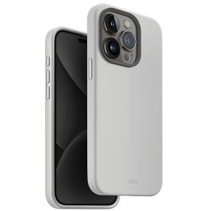 UNIQ etui Lino Hue iPhone 15 Pro 6.1 Magclick Încărcare jasnoszary/gri cretă"