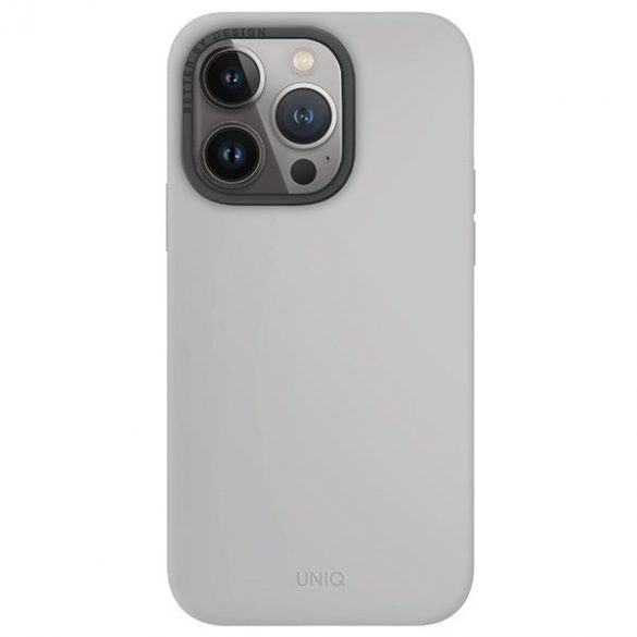 UNIQ etui Lino Hue iPhone 15 Pro 6.1 Magclick Încărcare jasnoszary/gri cretă"