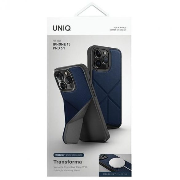 UNIQ etui Transforma iPhone 15 Pro 6.1 Magclick Charging niebieski/electric blue"