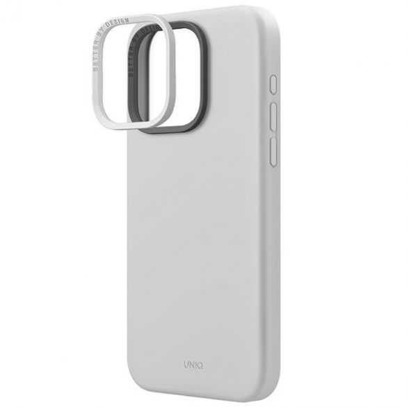 UNIQ etui Lino Hue iPhone 15 Pro Max 6.7 Magclick Încărcare jasnoszary/gri cretă"