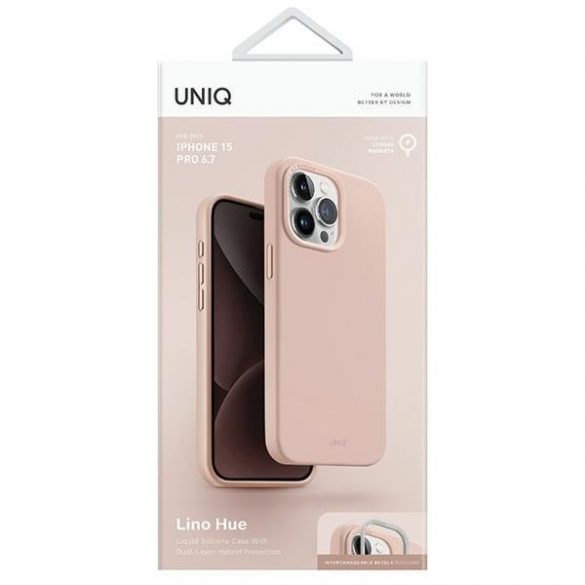 UNIQ și Lino Hue iPhone 15 Pro Max 6.7 Magclick Încărcare rożowy/roz blush"