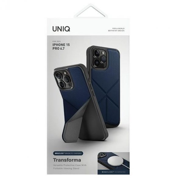 UNIQ etui Transforma iPhone 15 Pro Max 6.7 Magclick Charging niebieski/electric blue"