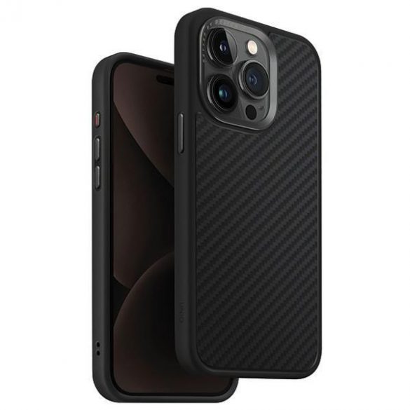 UNIQ etui Keva iPhone 15 Pro Max 6.7 Magclick Charging czarny/carbon black"