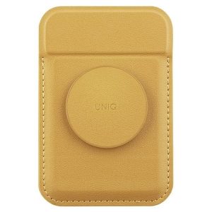 UNIQ Flixa magnetyczny portfel na karty z podpórką żółty/canary yellow MagSafe