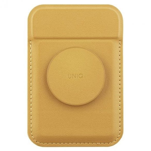 UNIQ Flixa magnetyczny portfel na karty z podpórką żółty/canary yellow MagSafe