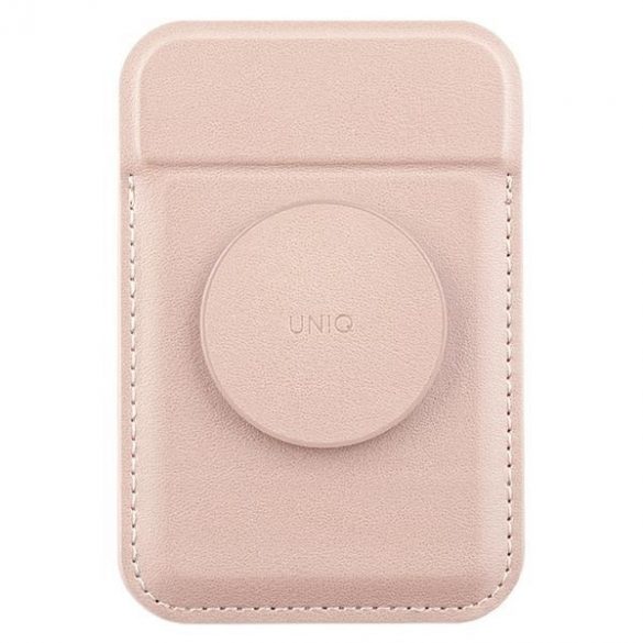 UNIQ Flixa magnetyczny portfel na karty z podpórką różowy/blush pink MagSafe