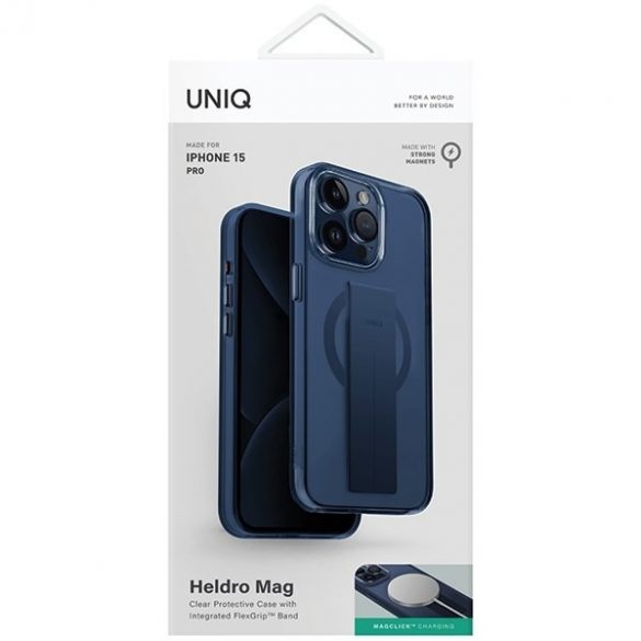 UNIQ Husă Heldro Mag iPhone 15 Pro 6.1 Magclick Charging albastru/ultramarine deep blue"