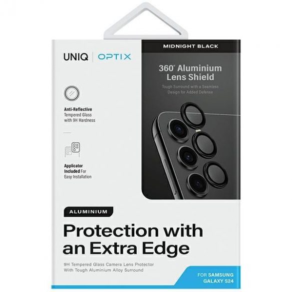 Protector de lentile din aluminiu UNIQ Optix pentru camere foto Sam S24 S921 midnight black szkło na obiektyw aparatu z applicationtorem