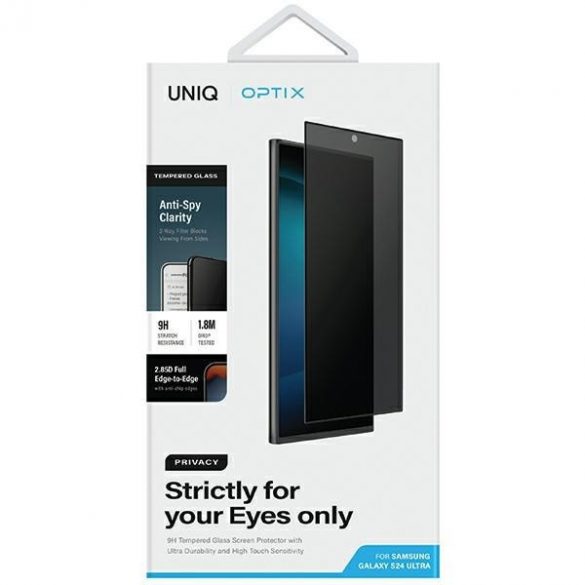 UNIQ Optix Privacy Sam S24 Ultra S928 Prywatyzujące szkło hartowane z aplicatorem