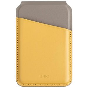 UNIQ Lyden DS magnetyczny portfel RFID și stocuri în telefon żółto-szary/canary yellow-flint grey