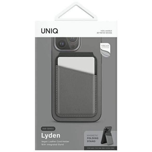 UNIQ Lyden DS magnetyczny portfel RFID și stocarea telefonului szaro-czarny/charcoal grey-black