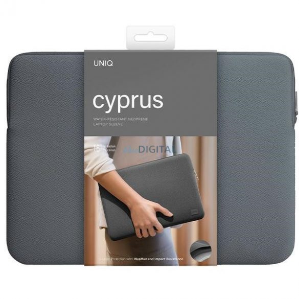 UNIQ geantă neopren pentru laptop 16" Cipru impermeabilă Onyx