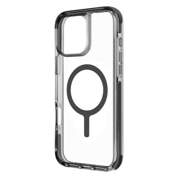 Carcasă de încărcare Uniq Combat Magclick pentru iPhone 16 - transparentă cu ornamente negre