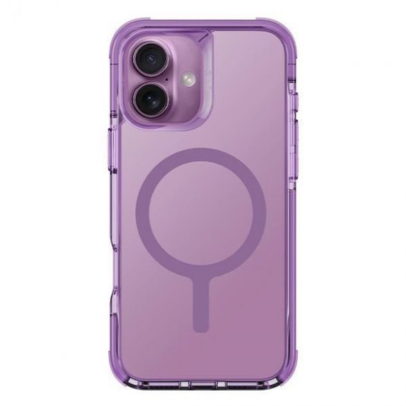 Carcasă de încărcare Uniq Combat Magclick pentru iPhone 16 - transparentă cu ornamente roz