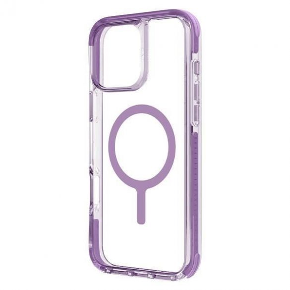 Carcasă de încărcare Uniq Combat Magclick pentru iPhone 16 - transparentă cu ornamente roz