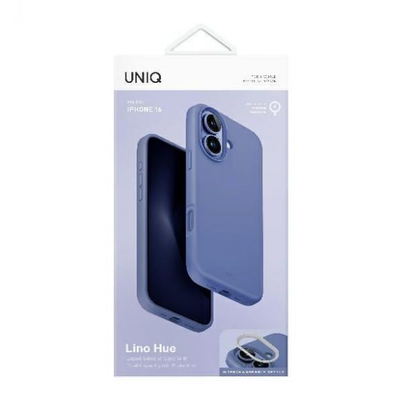 Uniq Lino Hue Magclick Carcasă de încărcare pentru iPhone 16 - albastru