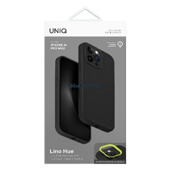 Uniq Lino Hue Magclick Carcasă de încărcare iPhone 16 Pro - gri cărbune