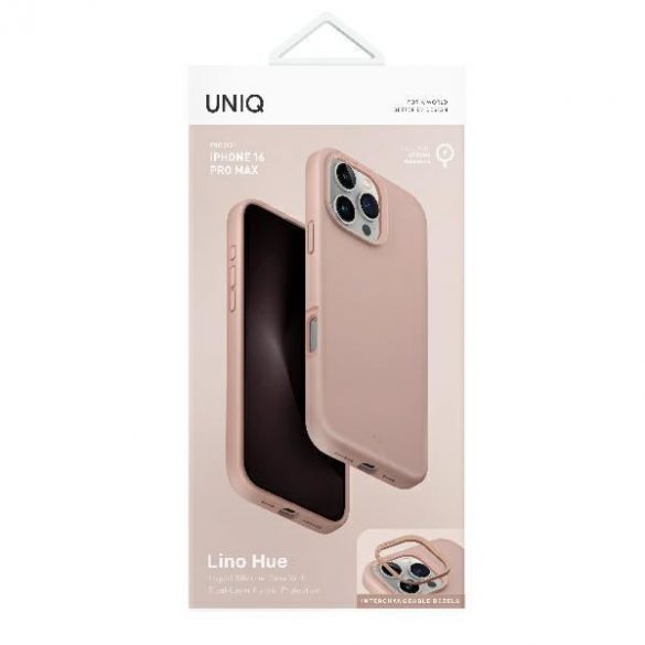 Uniq Lino Hue Magclick Carcasă de încărcare iPhone 16 Pro - roz