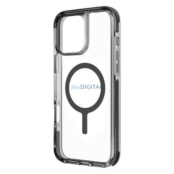 Carcasă de încărcare Uniq Combat Magclick pentru iPhone 16 Pro Max - transparentă cu ornamente negre