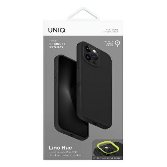 Uniq Lino Hue Magclick Carcasă de încărcare iPhone 16 Pro Max - gri cărbune