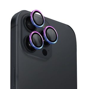 Sticlă de protecție UNIQ Optix din aluminiu pentru obiectivul camerei foto cu ornamente colorate pentru iPhone 16 Pro / 16 Pro Max