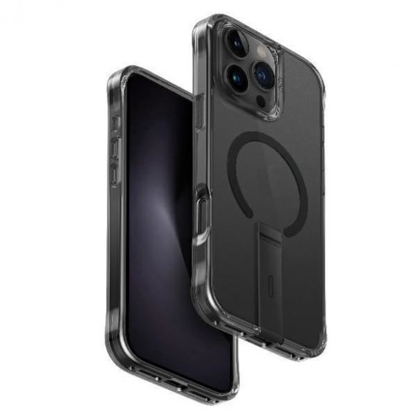 Uniq Eleva cu Vertica Stand carcasă cu suport pentru iPhone 16 Pro Max - negru