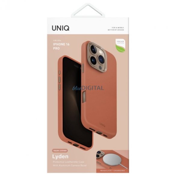 Husă de încărcare UNIQ Lyden Magclick iPhone 16 Pro - roșu cărămiziu