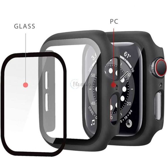 Apple Watch 4/5/6/SE (44 mm)Husăde protecție cu Folie securizată - DEFENSE 360 - negru (ambalaj ECO)