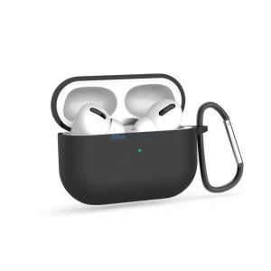 Husă de protecție din silicon pentru căștile Apple AirPods Pro 1/2 - negru - ambalaj ECO