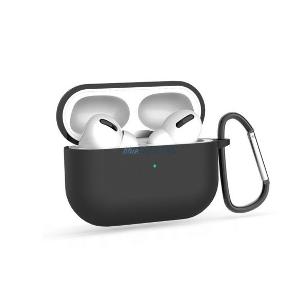 Husă de protecție din silicon pentru căștile Apple AirPods Pro 1/2 - negru - ambalaj ECO