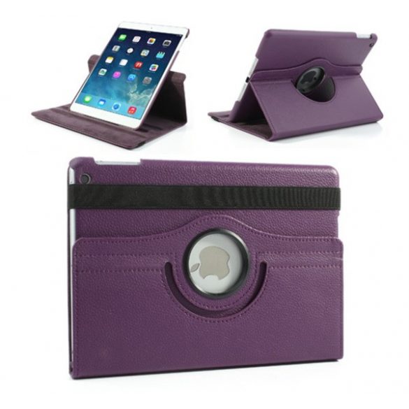 Carcasa in picioare, efect piele (FLIP, suport de masa, 360°) PURPLE Apple IPAD Air