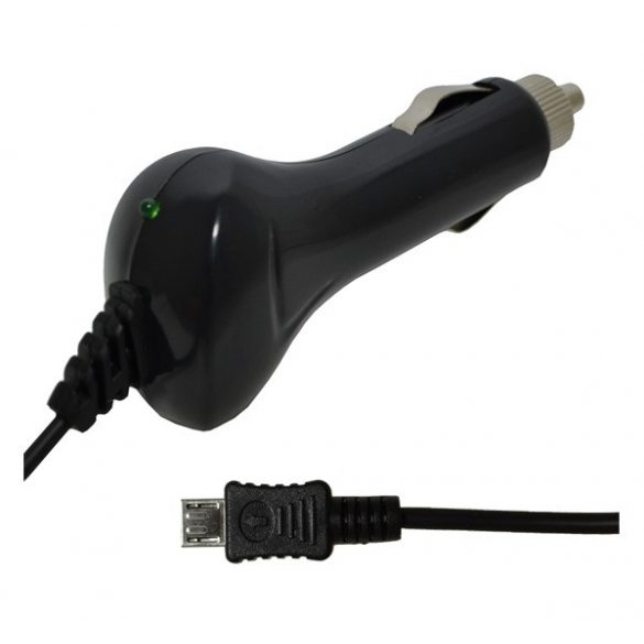 Incarcator auto (5W + cablu microUSB fix) NEGRU