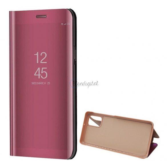 Husă în picioare (FLIP activ, deschidere laterală, funcție suport pentru masă, suprafață oglindă, husă Mirror View) ROSE GOLD Samsung Galaxy M31s (SM-M317F)