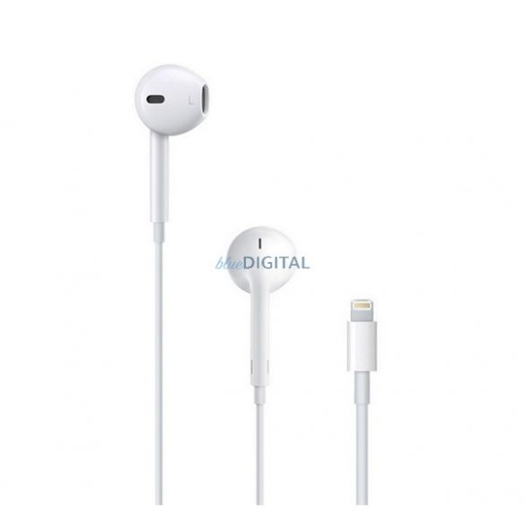 APPLE Căști stereo (fulger, microfon, buton de înregistrare, control volum) ALB