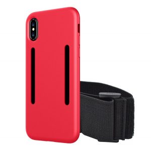 Protector de telefon din silicon (rezistență medie la impact + brățară) ROȘU Apple iPhone X 5.8, Apple iPhone XS 5.8