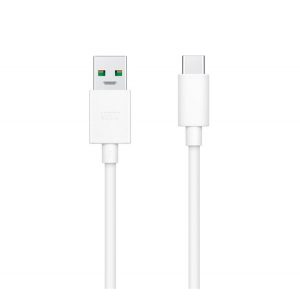 Cablu de date OPPO VOOC (USB - Tip-C, 8A, încărcător rapid, 100cm) ALB