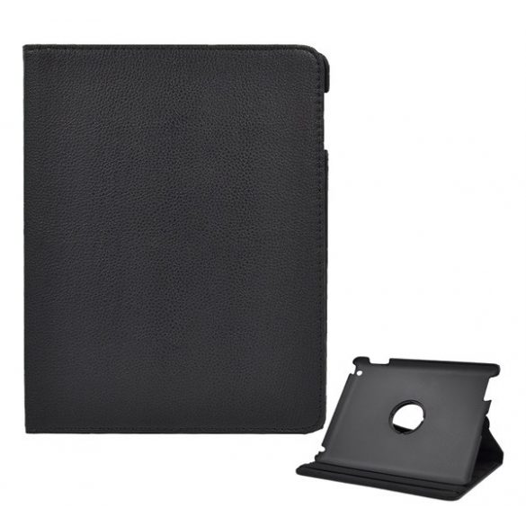 Carcasă în picioare, efect piele (FLIP, 360°, suport desktop) NEGRU Apple IPAD 2, Apple IPAD (a treia generație), Apple IPAD (a patra generație)