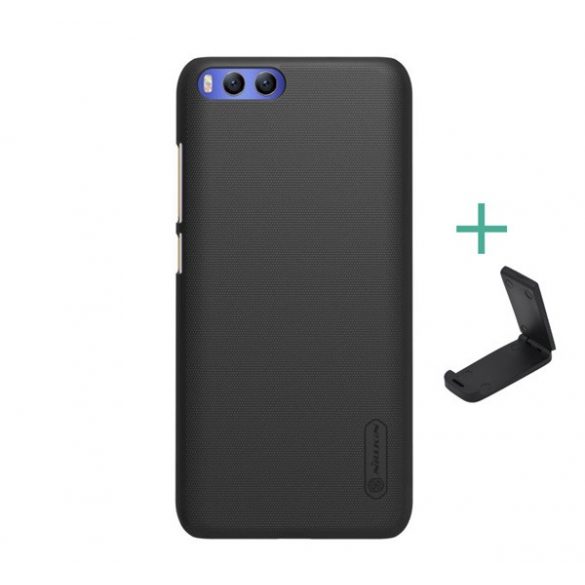 Protector de telefon din plastic NILLKIN SUPER FROSTED (cauciucat, suprafata aspra + suport de masa) NEGRU Xiaomi Mi 6