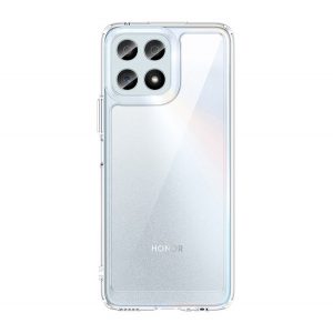 Protecție din plastic pentru telefon (cadru din silicon, rezistent la impact mediu, Husă transparent pe spate) pentru Honor X8 4G