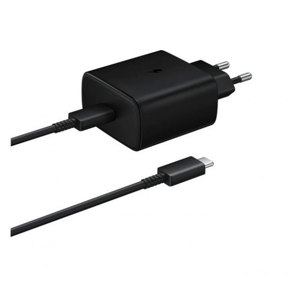 Încărcător SAMSUNG priză tip C (45 W, încărcător rapid PD + cablu tip C de 100 cm) NEGRU