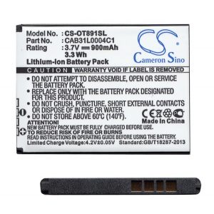 Baterie CAMERON SINO 900 mAh LI-ION (CAB31L0000C1 / CAB31L0004C1 / CAB31L0001C1 / CAB31L0000C2 compatibil) pentru Alcatel OT-2004, Alcatel OT-2000, Alcatel OT-890, Vodafone 155, Alcatel OT-282, Vodafone 555,