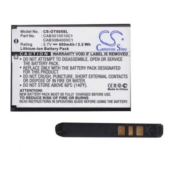 Baterie CAMERON SINO Li-Ion (3,7V/600mAh, compatibil Vodafone CAB20G0000C1) NEGRU Alcatel OT-2010D, Alcatel OT-2051, Alcatel OT-1030, Alcatel OT-2012D, Alcatel OT-3165OT, Alcatel OT-3165OT,-3165OT Alcatel OT-209, Alcatel OT-217, Alcatel OT-228, Alca