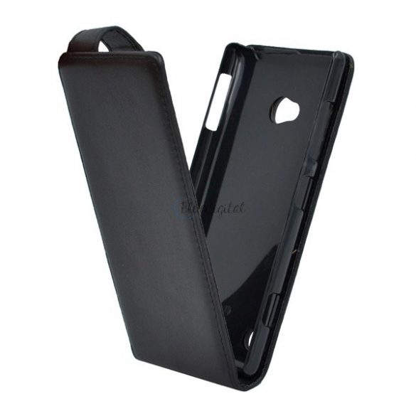 Carcasa in picioare, efect piele (FLIP, cu deschidere in jos) NEGRU Nokia Lumia 720