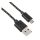 Cablu de date (USB - microUSB, 200cm, siret) NEGRU