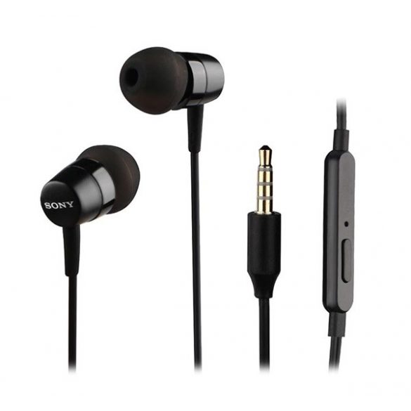 SONY Căști stereo (mufă de 3,5 mm, buton de înregistrare) NEGRU