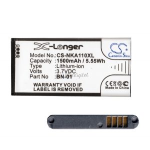 Baterie CAMERON SINO Li-Ion (3,7V/1500mAh, compatibil cu Nokia BN-01) NEGRU Nokia X