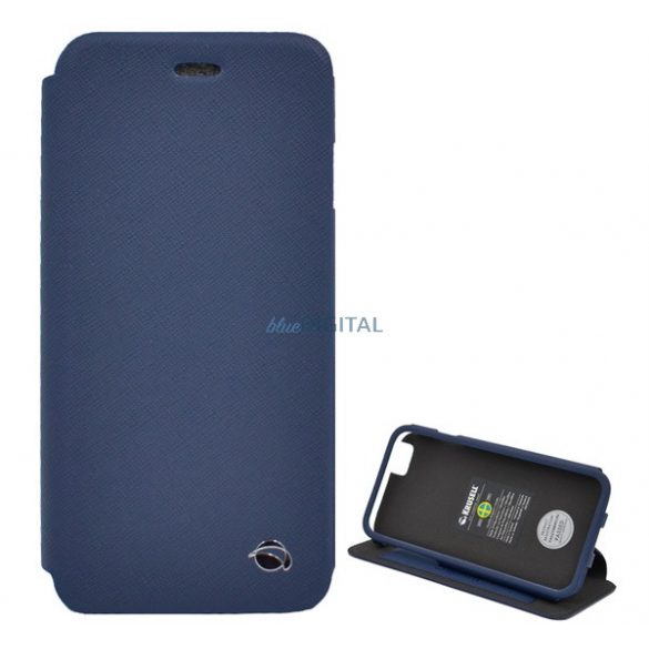 KRUSELL FLIPCase MALMÖ, protectie din plastic pentru telefon (FLIP cu deschidere laterala cu efect de piele, functie suport birou, suport card bancar) ALBASTRU Apple iPhone 6S 4.7, Apple iPhone 6 4.7