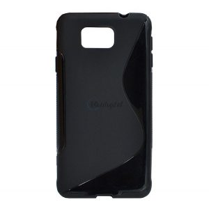 Protectie din silicon pentru telefon (S-line) NEGRU Samsung Galaxy Alpha (SM-G850)