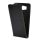 Carcasa in picioare, efect piele (FLIP, deschidere in jos) NEGRU Samsung Galaxy Alpha (SM-G850)